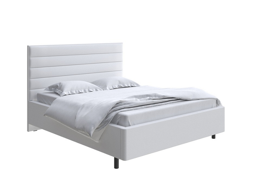 Кровать Verona 140x200 Ткань: Велюр Teddy Снежный - Кровать в лаконичном дизайне в обивке из мебельной ткани или экокожи.