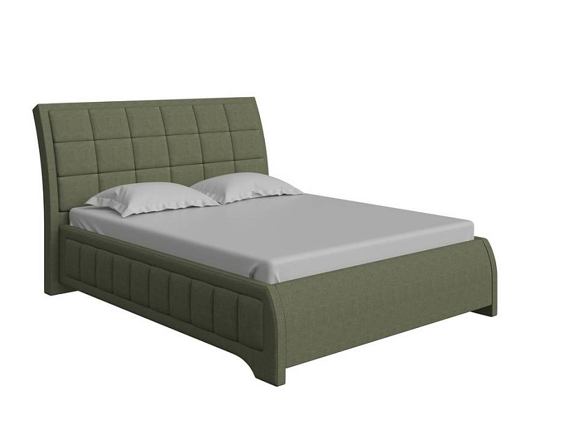 Кровать Foros 80x190 Ткань: Рогожка Тетра Слива - Кровать необычной формы в стиле арт-деко.
