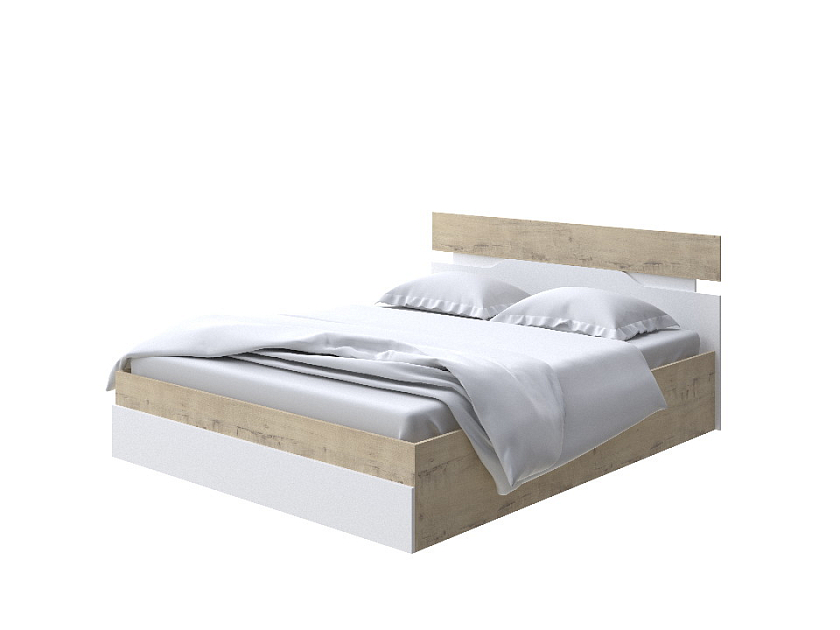 Кровать Milton с подъемным механизмом 120x200 ЛДСП Бунратти/Белый - Современная кровать с подъемным механизмом.