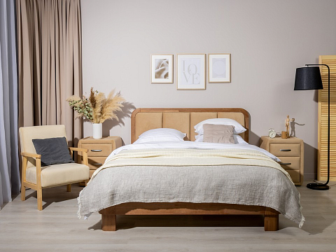 Кровать Hemwood - Кровать из натурального массива сосны с мягким изголовьем