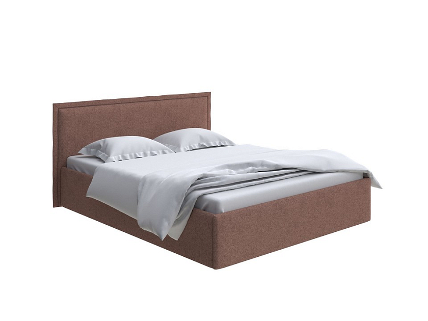 Кровать Aura Next 140x200 Ткань: Жаккард Tesla Брауни - Кровать в лаконичном дизайне в обивке из мебельной ткани