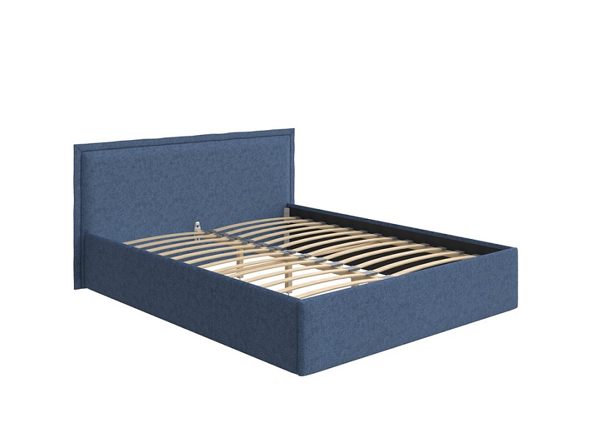 Кровать Aura Next 140x200 Ткань: Рогожка Levis 78 Джинс - Кровать в лаконичном дизайне в обивке из мебельной ткани