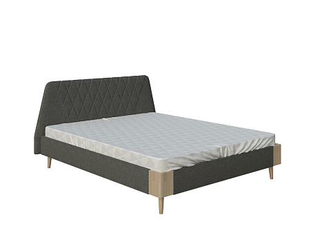 Кровать из массива Lagom Hill Soft - Оригинальная кровать в обивке из мебельной ткани.