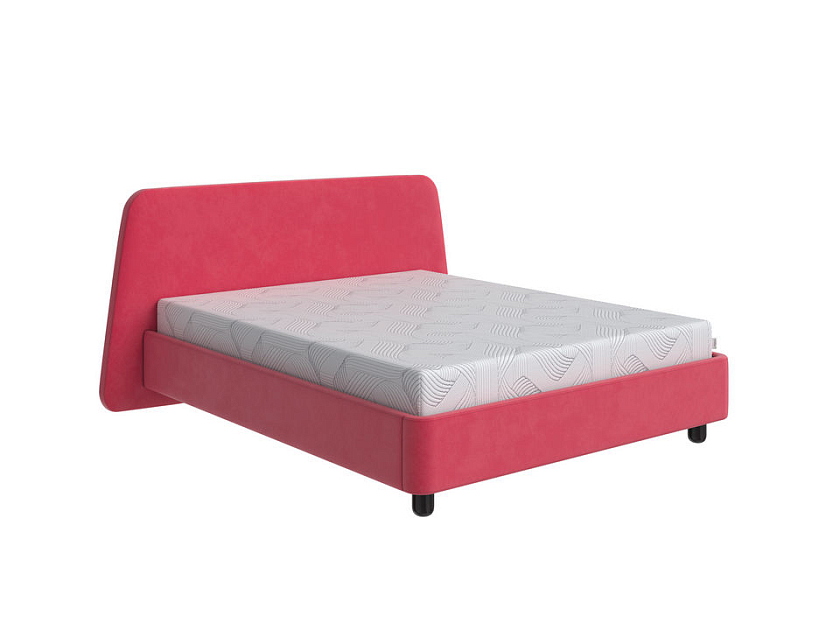 Кровать Sten Berg 80x190 Ткань/Массив (береза) Forest Красный/Венге - Симметричная мягкая кровать.