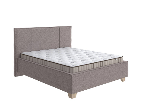 Кровать 120х200 Hygge Line - Мягкая кровать с ножками из массива березы и объемным изголовьем