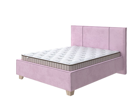 Кровать 80х190 Hygge Line - Мягкая кровать с ножками из массива березы и объемным изголовьем