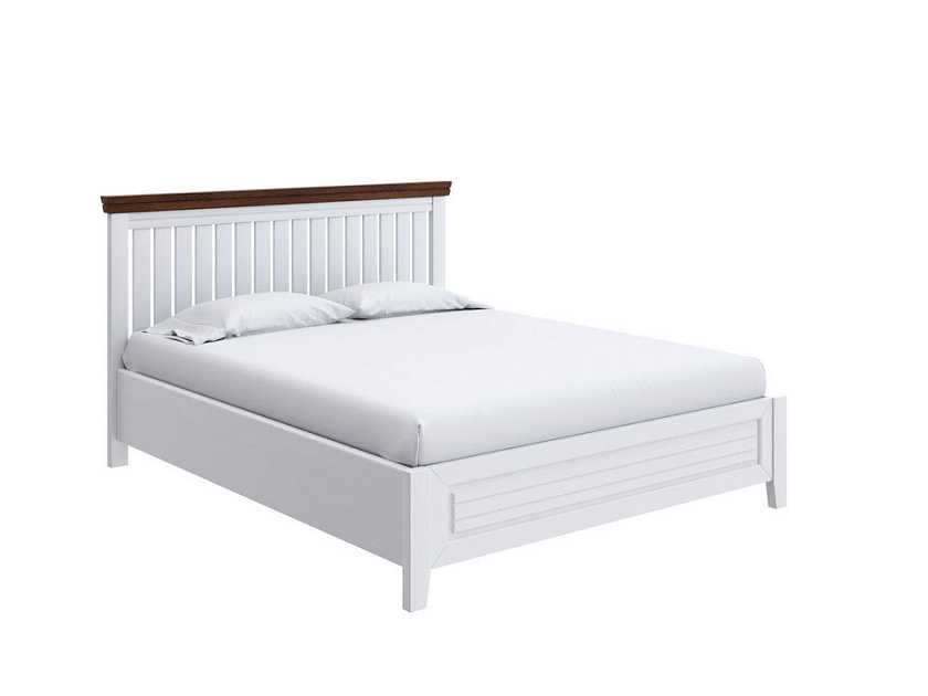 Кровать Olivia с подъемным механизмом 90x190 Массив (береза) Белая эмаль + Венге - Кровать с подъёмным механизмом из массива с контрастной декоративной планкой.